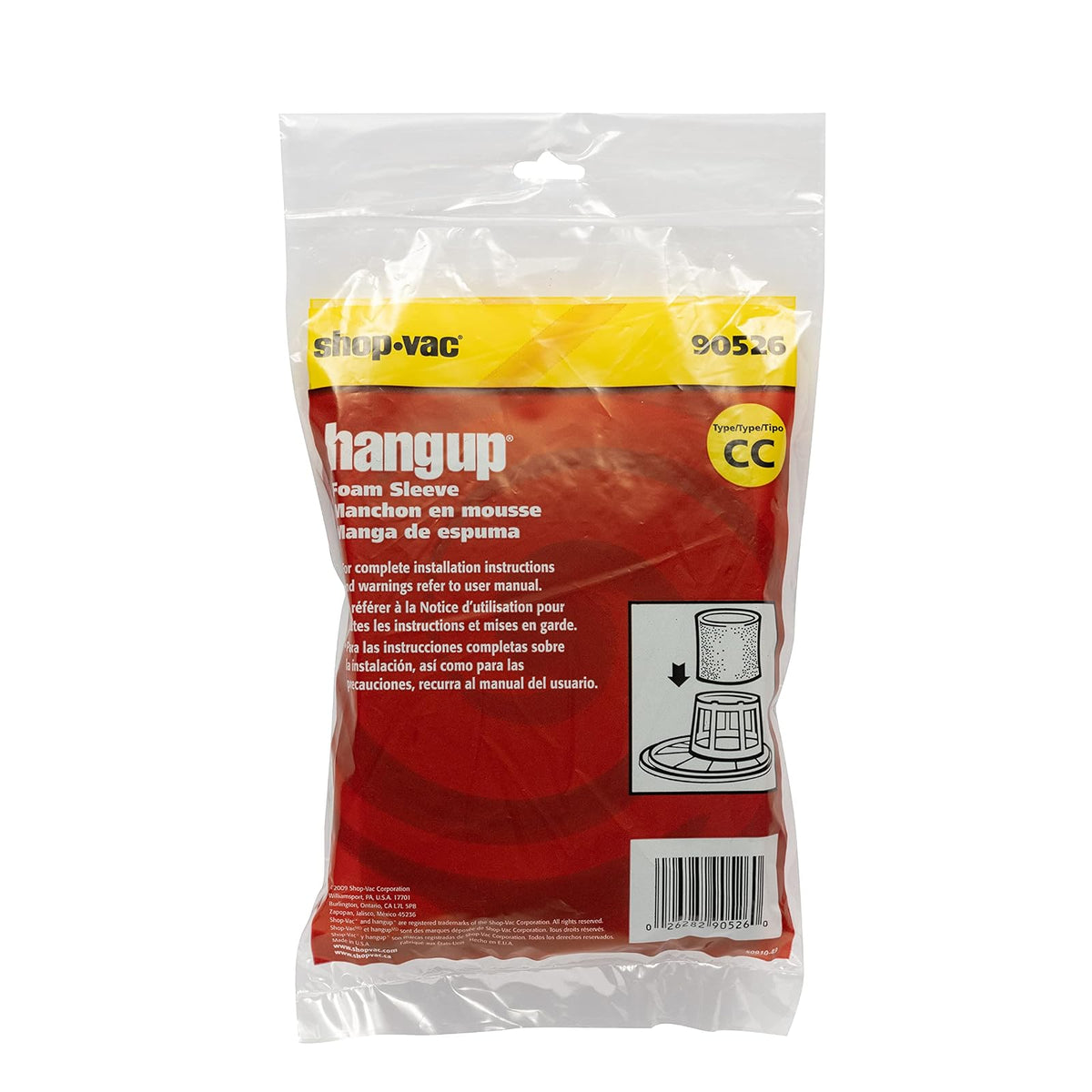 Shop-Vac 9052633 - Funda de filtro de espuma para recogida húmeda, reutilizable y enjuagable, compatible con modelos de TV 151-782 y 629-115