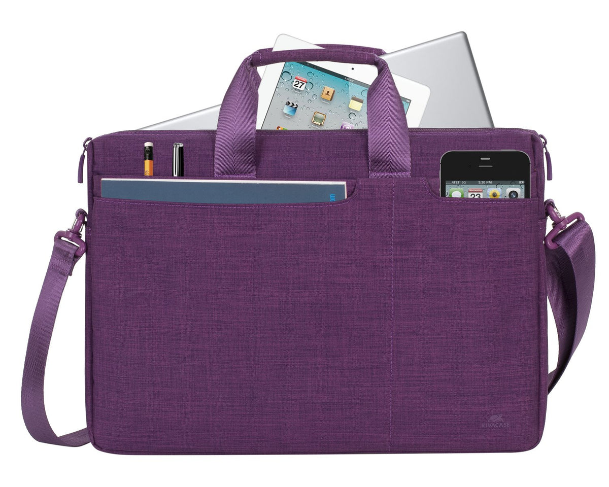 Rivacase 8335 15.6" Maletín Púrpura - Funda (39.6 cm (15.6"), Maletín, Púrpura, Poliéster, Monótono, Resistente a rayones)