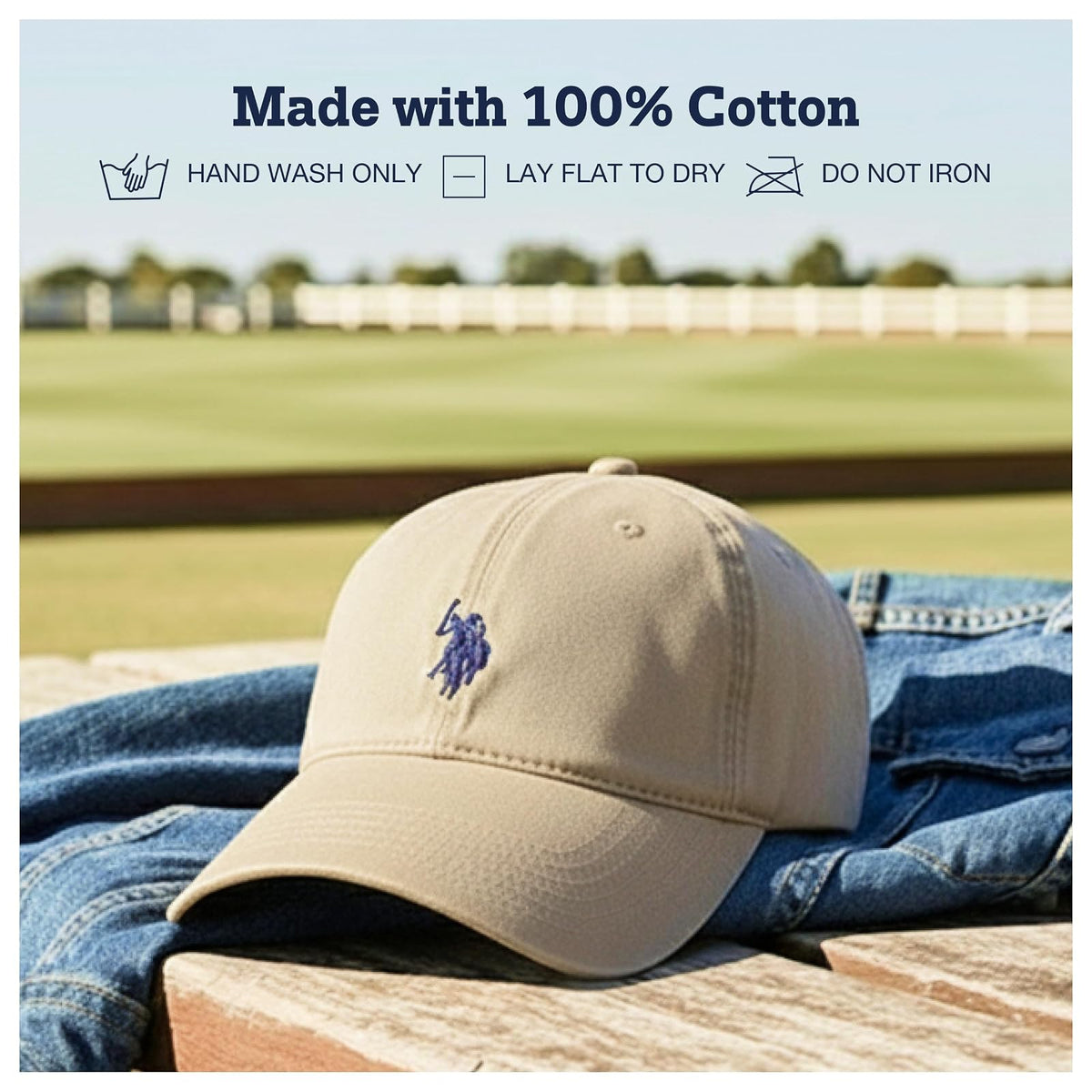 U.S. Polo Assn. U.s. Polo Assn. Gorra de béisbol Ajustable de Sarga de algodón Lavado para Hombre con Logotipo de Pony y ala Curvada Gorra de béisbol para para Hombre
