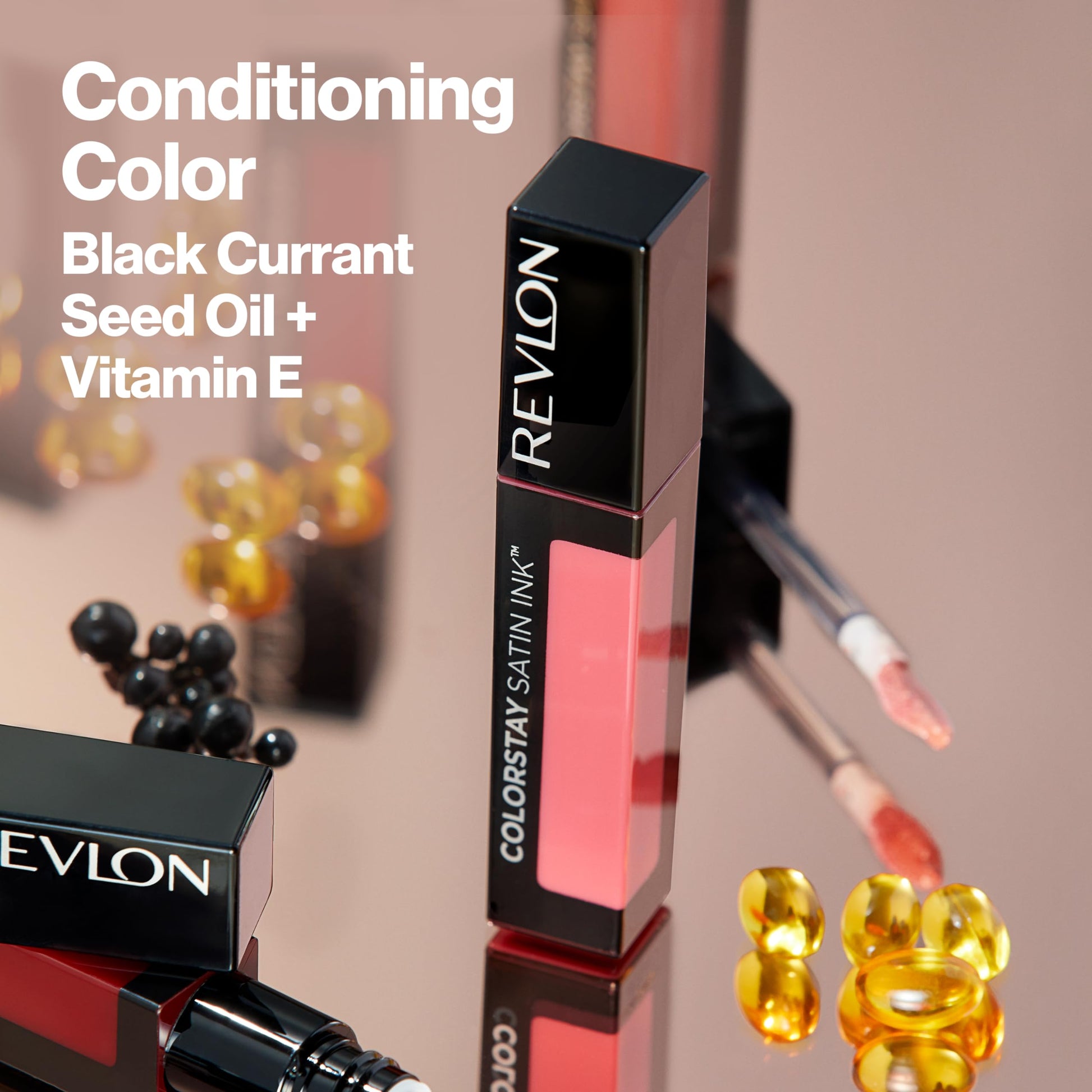 Labial Líquido Revlon ColorStay Satin Ink tono Mauvey, Darling