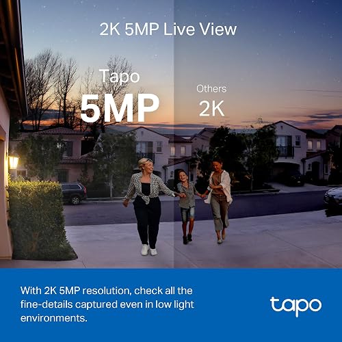 TP-Link Tapo Timbre de Video sin Cable con hub, visión Nocturna de Color de 2K 5MP, batería de hasta 180 días, Audio de 2 vías, Respuesta rápida, Vista de Cabeza a pie, Funciona con Alexa y Google