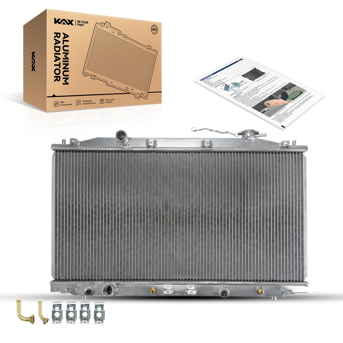 KAX CU2990 Radiador de aluminio completo, compatible con Accord 2.4L 2008-2012