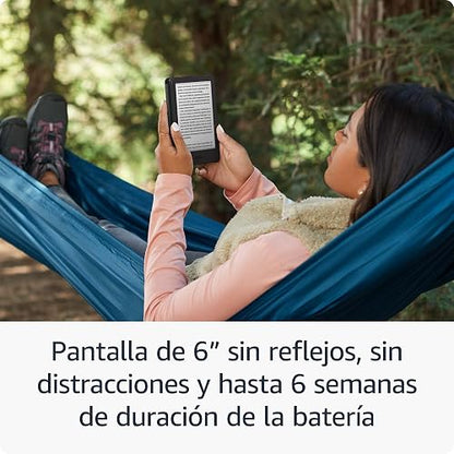 Kindle 16 GB (modelo más reciente): El Kindle más ligero y compacto, ahora con cambios de página más rápidos y mayor contraste, para una experiencia de lectura mejorada - Negro