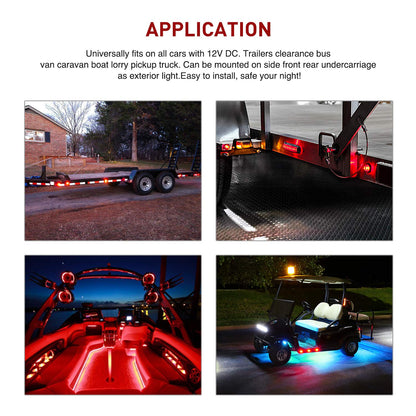 Nilight TL-04-10 Luces LED Redondas 3/4" Intermitentes Delanteros/Traseros 12V Rojo 10 Piezas para Camiones Autobuses Remolques Furgonetas Caravanas Barcos