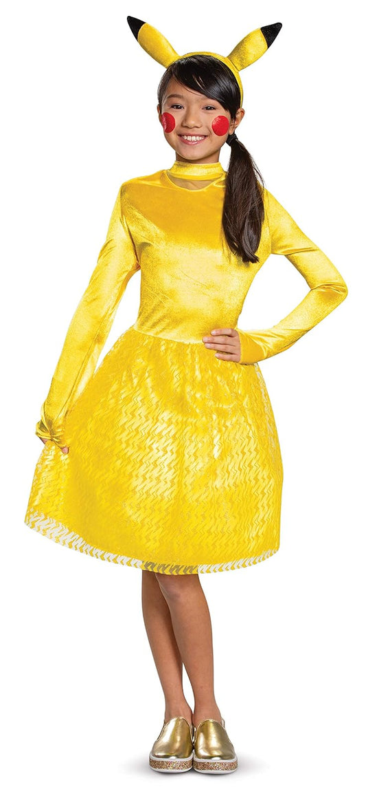 Disguise Pikachu - Disfraz clásico de Pokemon para niña, Amarillo, S (4-6x)