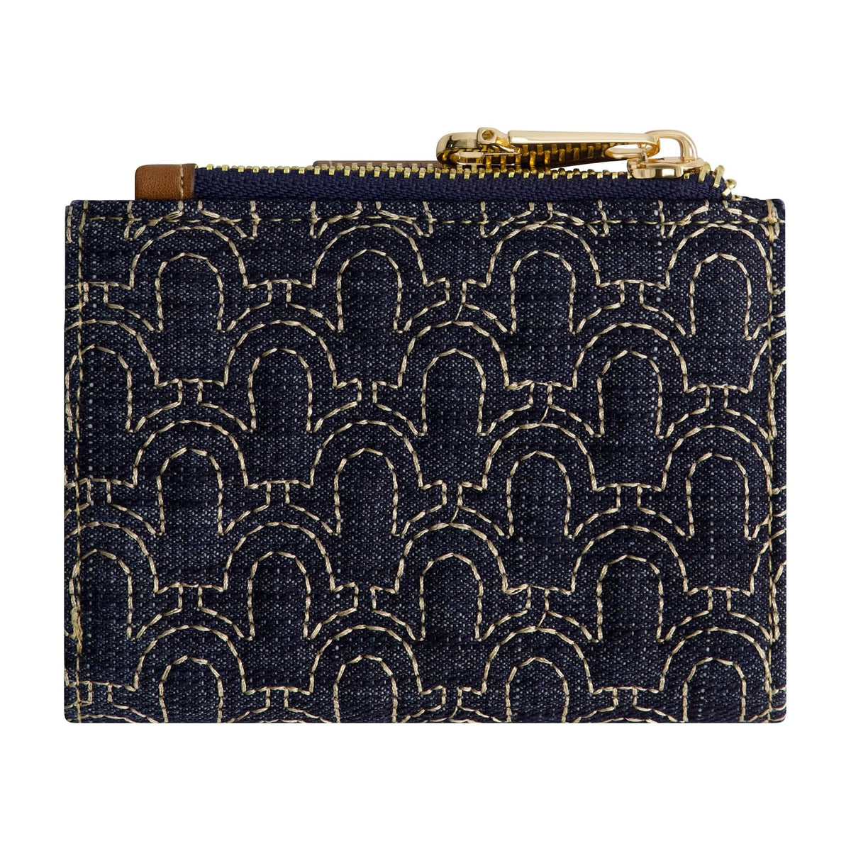 True Religion - Mini portafolios para mujer, con logotipo de herradura, pequeño y compacto, de mezclilla oscuro, talla única, Mezclilla oscura