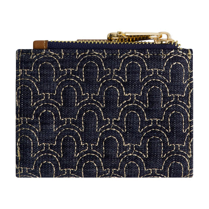 True Religion - Mini portafolios para mujer, con logotipo de herradura, pequeño y compacto, de mezclilla oscuro, talla única, Mezclilla oscura