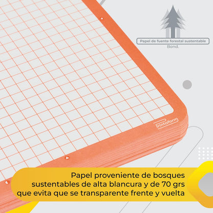 Printaform Libreta Profesional Arcoíris de Pasta Dura, 100 Hojas, Paquete de 6 piezas de Cuadro chico
