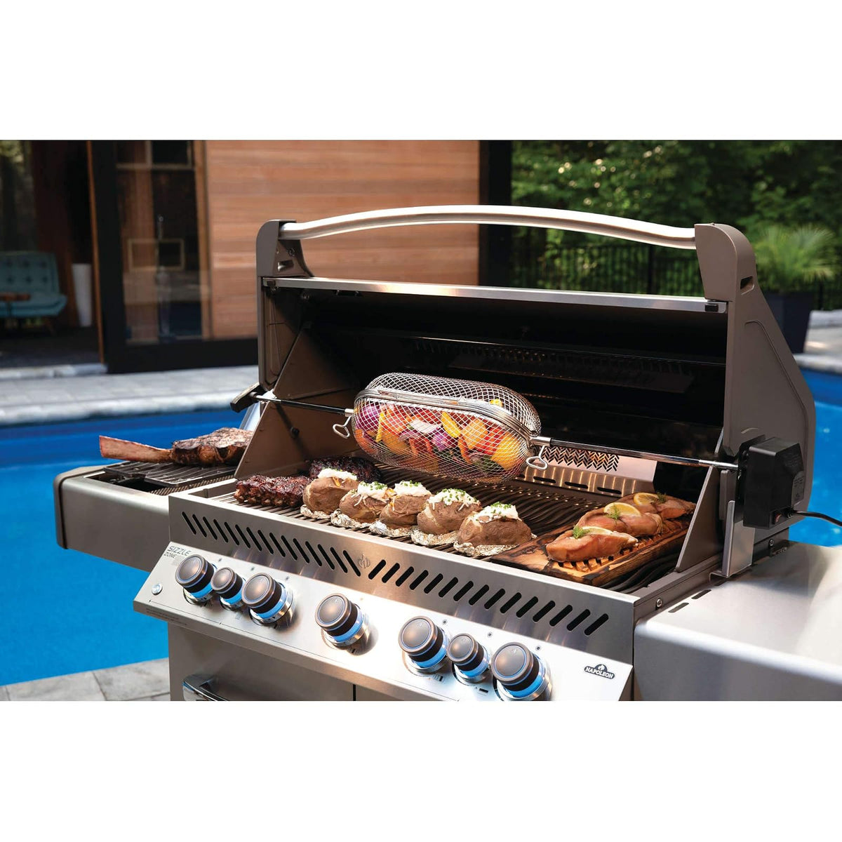 Napoleon 64000 - Cesta para asador, Accesorio para Parrilla, Acero Inoxidable