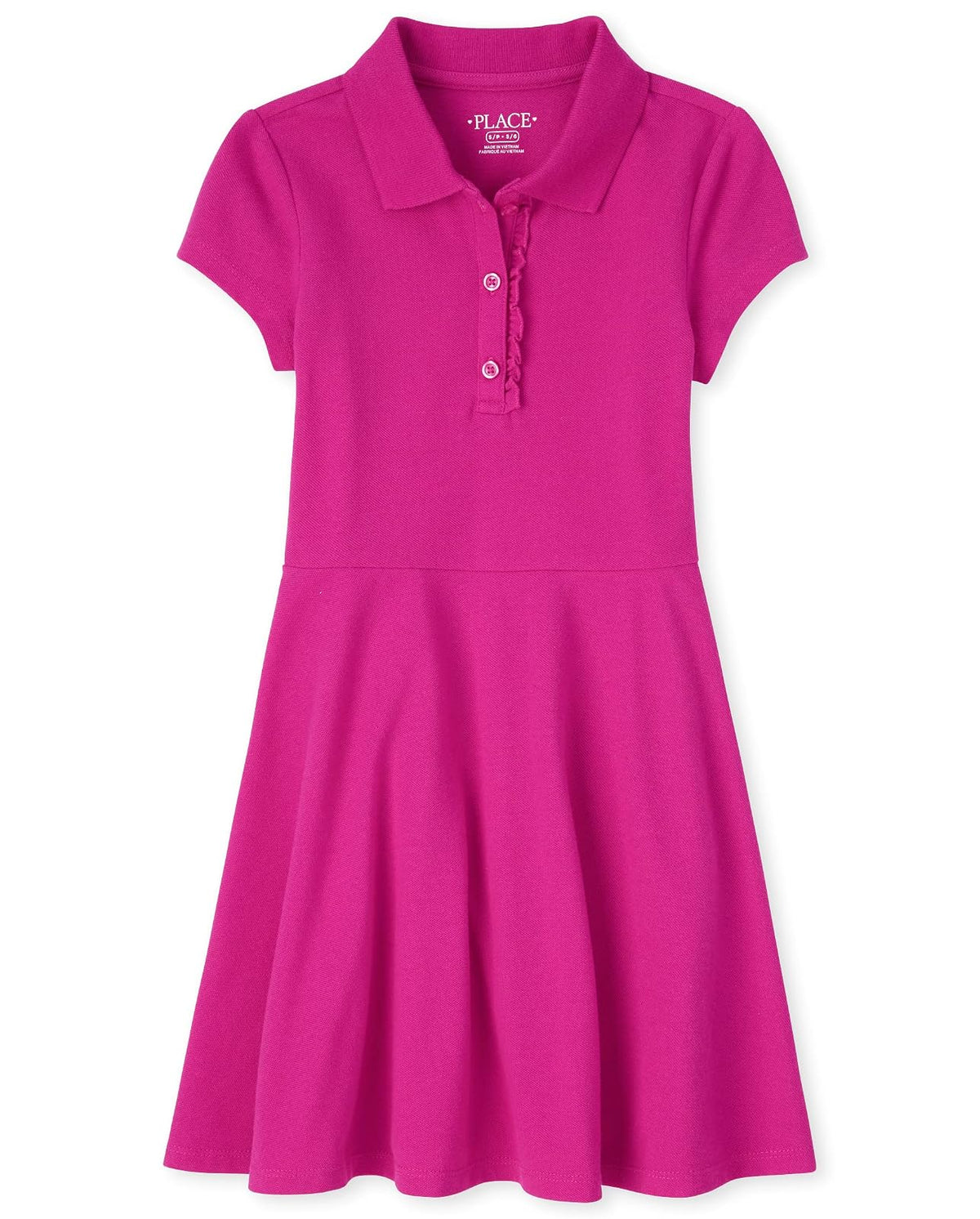 The Children's Place Vestido Polo de Manga Corta con Volantes Vestido Informal para Niñas