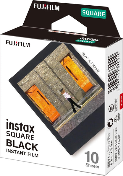 instax Fujifilm Película Square, Paquete de 2 + Fujifilm Square Black Film - 10 exposiciones