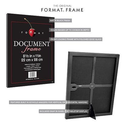 MCS Formato Marco de Documentos, Diploma y Certificado, Negro, 8.5 x 11, Paquete de 6