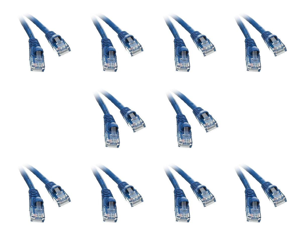 C&E Cat5e 35-Foot Ethernet Patch Cable, Snagless/Molded Boot, 10-Pack, Blue (CNE50826)