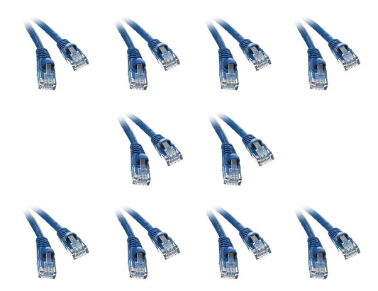 C&E Cat5e 35-Foot Ethernet Patch Cable, Snagless/Molded Boot, 10-Pack, Blue (CNE50826)