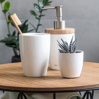 Kela Natura 18588 Toothbrush Beaker Ceramic White