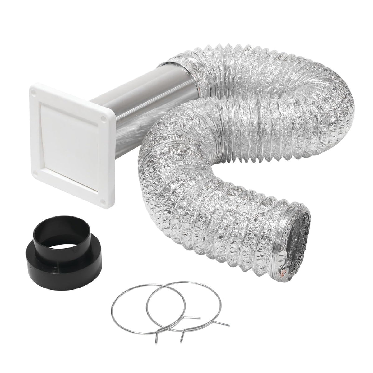 Homewerks HW481-UL181 - Kit de conductos de ventilación de pared para extractor de aire, aluminio