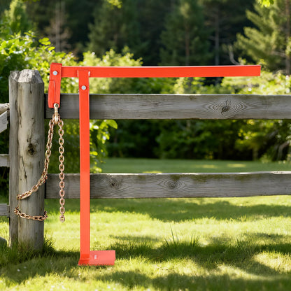 VEVOR Extractor de Postes en T de 812,8 mm, con Cadena de Elevación de 1092,2 mm, Acero Inoxidable, para Extraer Postes en T de Cercas Redondas, y Tocones de Árboles, Carga de 300 kg, Naranja