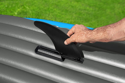 Hydro-Force 9'2" x 34" Ventura Elite X1 Inflatable Kayak Set | Fits 1 Adult | Includes Boat, Aluminum Paddle, Hand Pump, Fins, Seat, Gear Bag, Carry Bag, Repair Patch Kit
