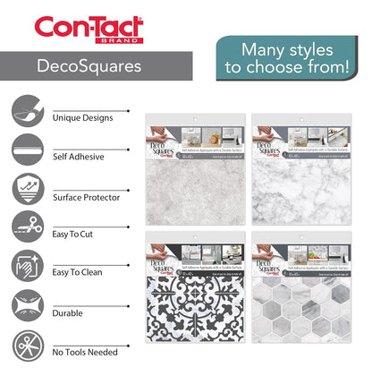 Con-Tact Brand Adorn FLRA-12N022-06 Adhesive Decorative and Removable Vinyl Floor, Flower Fields, Set of 6-12”x12” Tiles