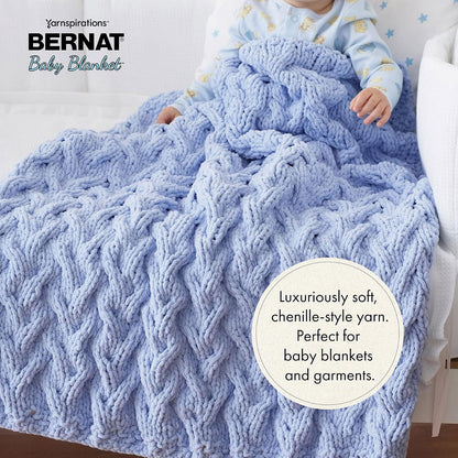 Bernat Baby Blanket Yarn, 10.5 oz, Super Bulky 6 Gauge - Lilac Dove - Single Ball Machine Wash & Dry