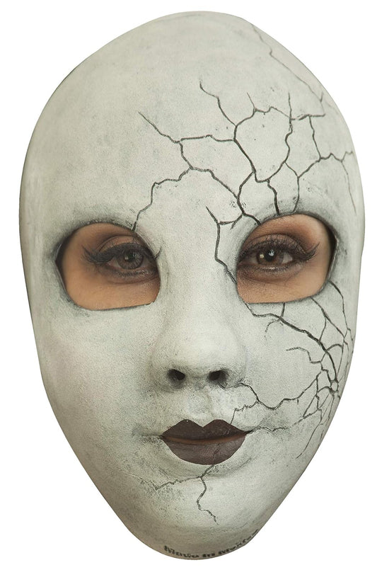 Ghoulish Productions Creepy Doll Face, Máscara Creepy de Muñeca de Porcelana Rota de Urban Masks, Disfraz Para Mujer Ideal para Halloween y Fiestas de Disfraces