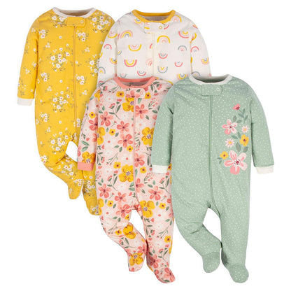 Gerber 4 Pack Sleep 'N Play Footie Dormidores para bebés y niños pequeños bebés niñas