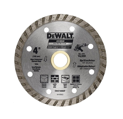 DEWALT DW47400HP Disco Diamantado Turbo 4 x 7/8-5/8 pulg