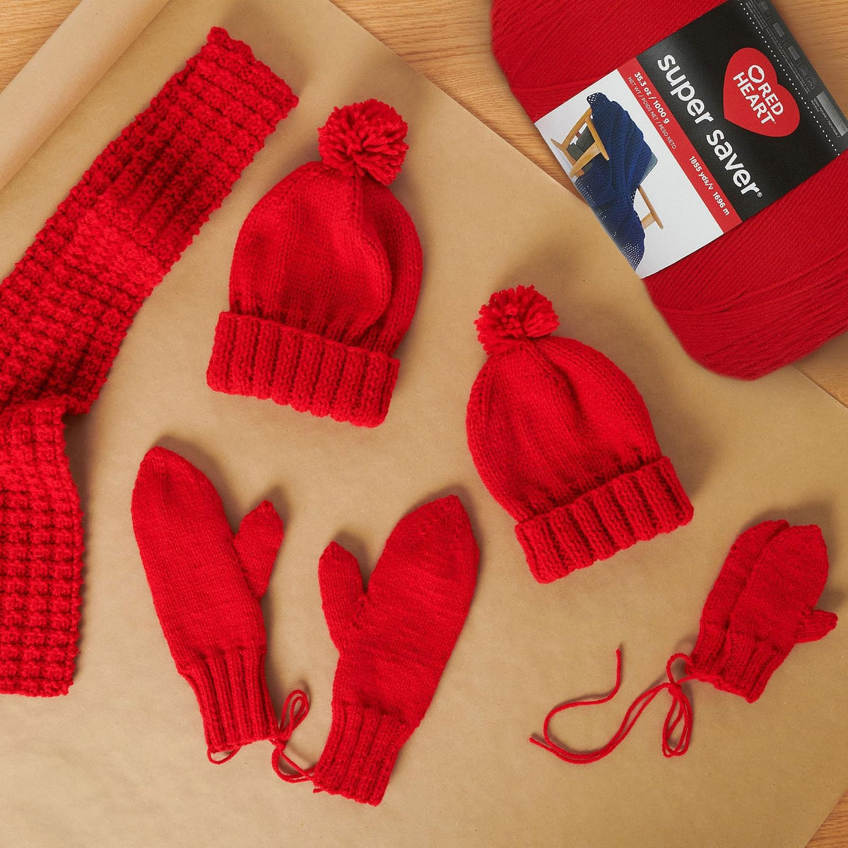 Red Heart Super Saver - Hilo blanco de 1000 g, 1 paquete de 35.2 oz/998 g, 100% acrílico, #4 Worsted (mediano) - 1860 yardas para tejer, ganchillo, manualidades y amigurumi