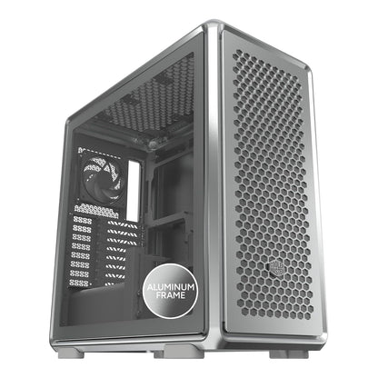 Cooler Master MasterFrame 600 Silver Freeform 2.0 - Half Tower, Paneles Laterales magnéticos, Interior Personalizable, GPU MAX, 410 mm AIO MAX, 420 mm Tipo C, Vidrio MF600-SGNN-S00