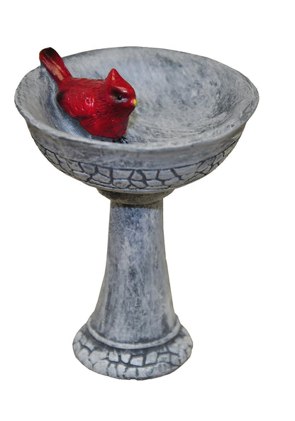 G & F PRODUCTS MiniGardenn - Púa de baño de pájaros Cardenal, Miniatura de poliresina de 2.25 Pulgadas con estaca de Metal, Mini Kit de decoración para Exteriores, Accesorio de Adorno de Hadas para