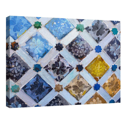 Fine Art Tj - Cuadro Decorativo Azulejos españoles - Decoracion de Pared, canvas, cuadros, lienzo, impresión, decoracion de interiores, cuadros para sala, arte, enbellecido, hogar.