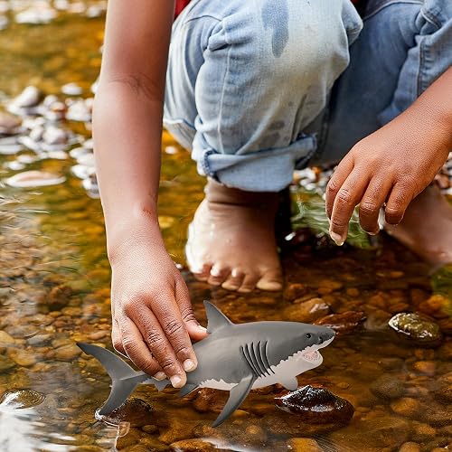 Schleich 14809 Tiburón, Original Color, | Figuras de animales fieles a los detalles, juguete zoológico, gran regalo para niños y niñas, decoración para cumpleaños