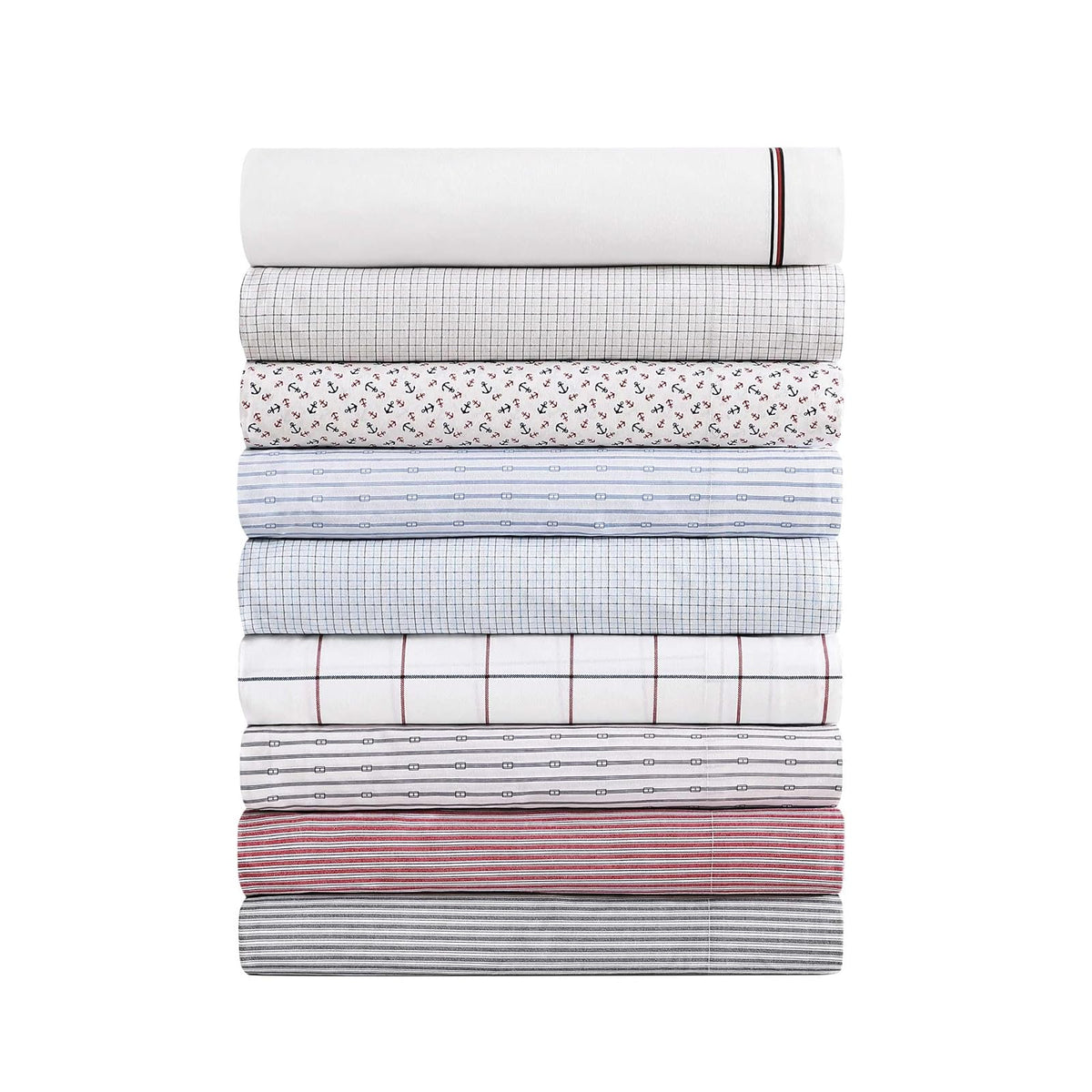 Tommy Hilfiger - Juego de sábanas Individuales con sábana Bajera y Fundas | 100% percal de algodón, sábana bajera de bolsillo profundo, tamaño individual, sábana encimera y fundas de almohada incluidas