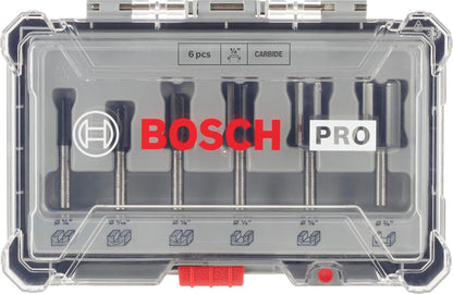 Bosch Juego de fresas rectas Standard vástago de 1/4'' 6 pzs