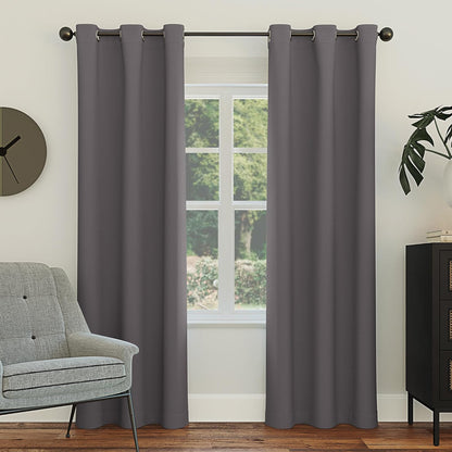 Sun Zero Easton - Cortina Opaca con Ojales, Panel Individual - Gris Carbón - 101.6An x 213.4Al cm (1 Paneles)