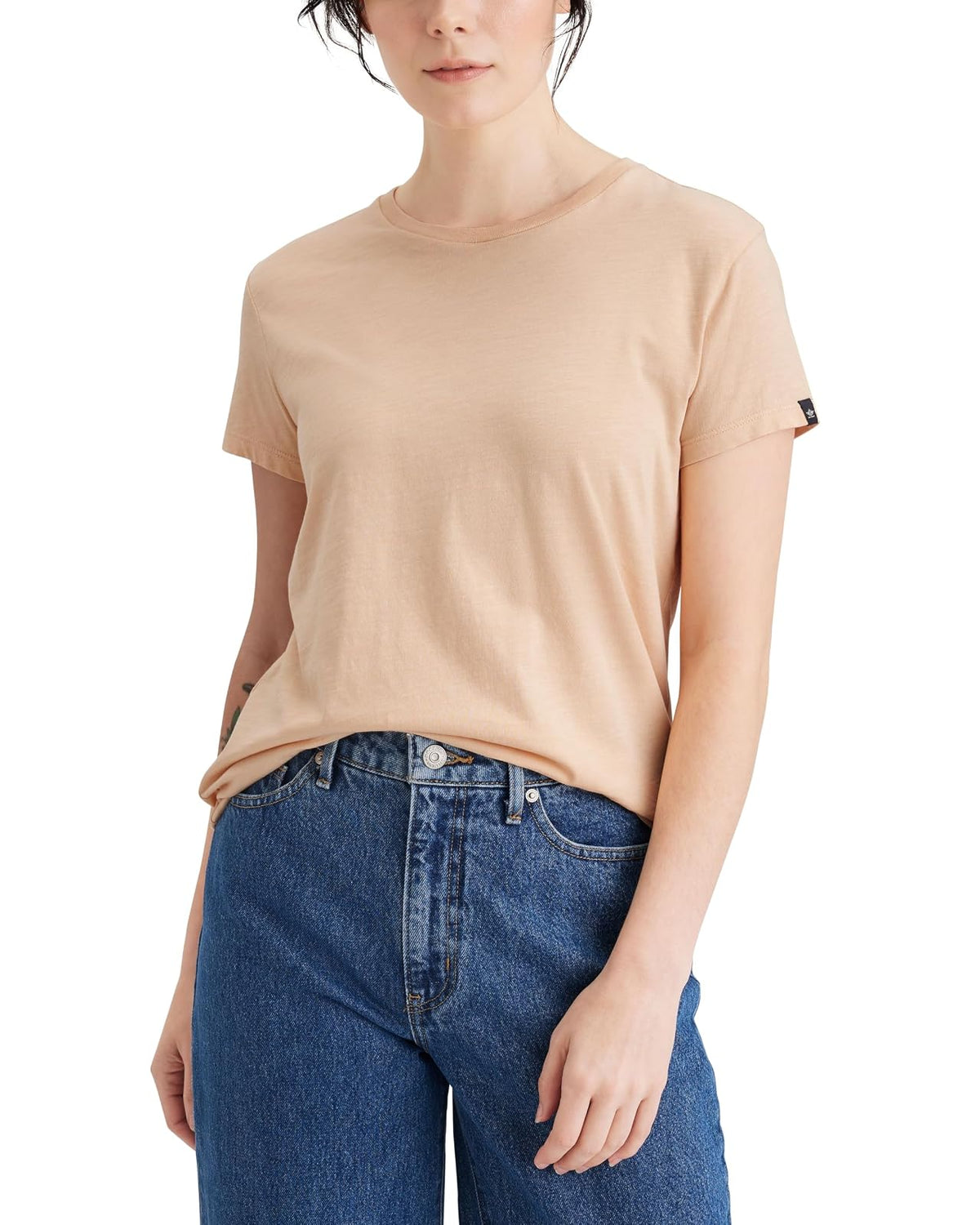 Dockers Camiseta de Manga Corta Ajustada con Cuello Redondo Favorito Camiseta para Mujer