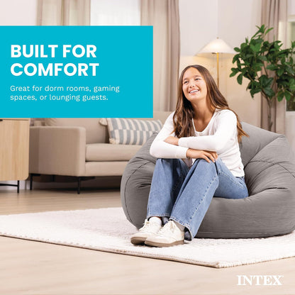 Intex Beanless Bag™ Silla Inflable, 107 cm x 104 cm x 68.5 cm, beige