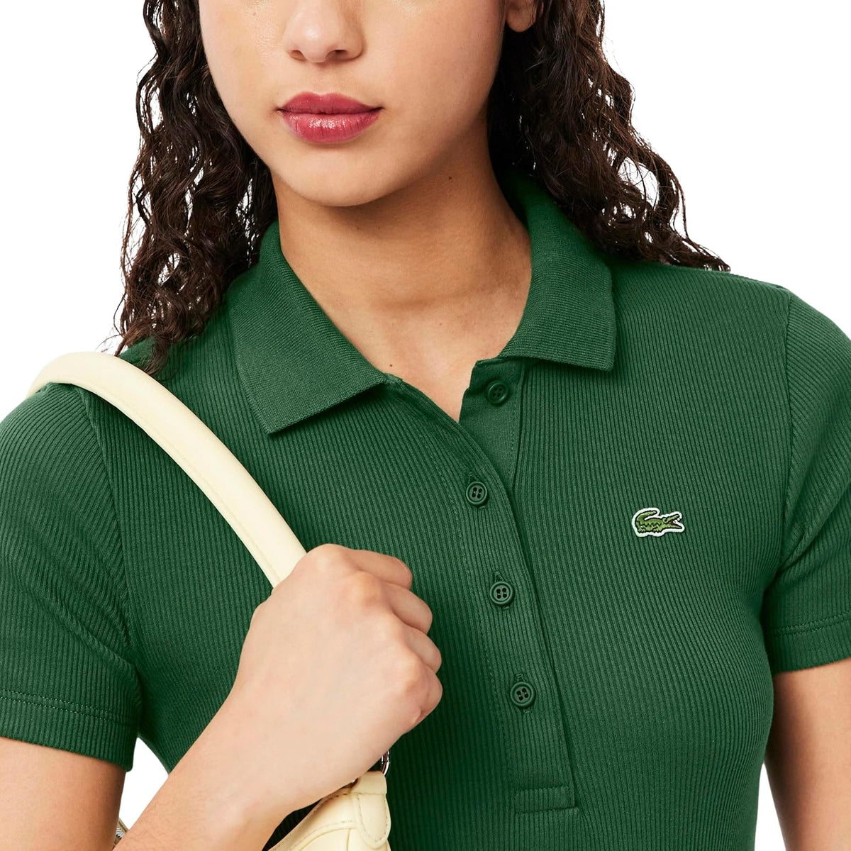 Lacoste L.12.D - Polo de algodón Acanalado para Mujer
