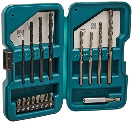 Makita D-45836 Juego de Accesorios Multipropositos Metal, Concreto, Madera y Puntas, 17 Piezas
