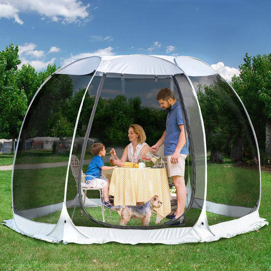 Alvantor - Toldo de Tienda de campaña desplegable para 4 a 6 Personas con mosquitero, Espacio de visualización para Camping, Tienda de campaña al Aire última intervensión, cenador instantáneo para