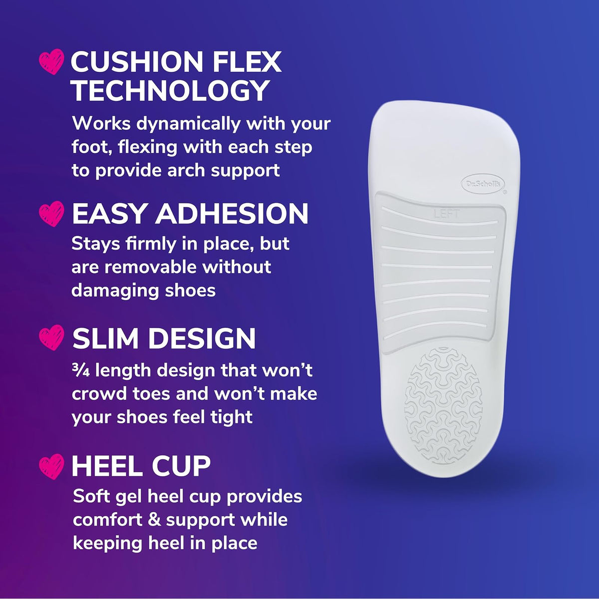 Dr. Scholl's Cushioning Insoles for Flats and Sandals, All-day Comfort In Flats, Boots, (for Women's 6-10), New Packaging