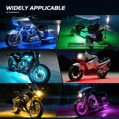 Nilight TL-35 - Luces LED RGB para Motocicleta, Impermeable, Multicolor, con Mandos a Distancia Inalámbricos RF Duales, 2 Años Garantía