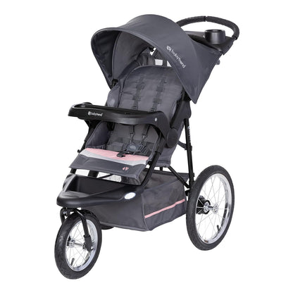 Baby Trend Expedition Jogger Carriola para Todo Terreno con Rueda Frontal Giratoria con Seguro, Asiento Reclinable Acolchado, Dash Pink