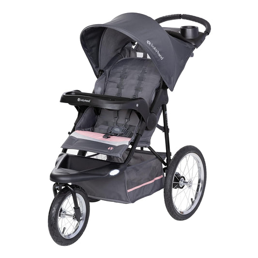 Baby Trend Expedition Jogger Carriola para Todo Terreno con Rueda Frontal Giratoria con Seguro, Asiento Reclinable Acolchado, Dash Pink