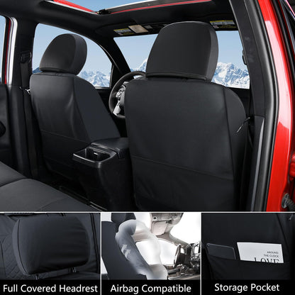 Truckiipa Tacoma - Juego Completo de Fundas de Asiento Impermeables de Piel para Toyota Tacoma 2005-2015, Juego Completo, Negro