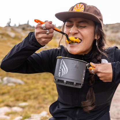 Jetboil TrailWare - Tenedor para mochilero y camping, juego de utensilios de cuchillo y cuchara, ligero, compacto y extensible