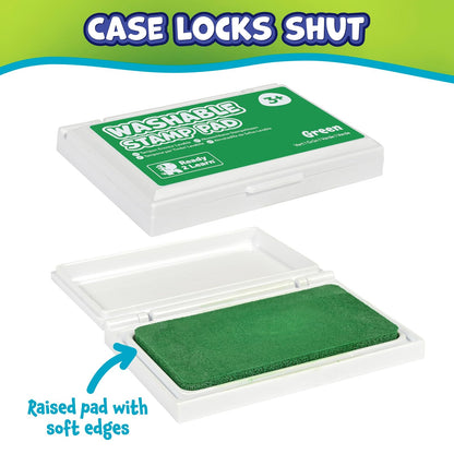 READY 2 LEARN - Almohadilla lavable para sellos – verde, no tóxico, resistente a la decoloración, perfecto para álbumes de recortes, carteles y tarjetas