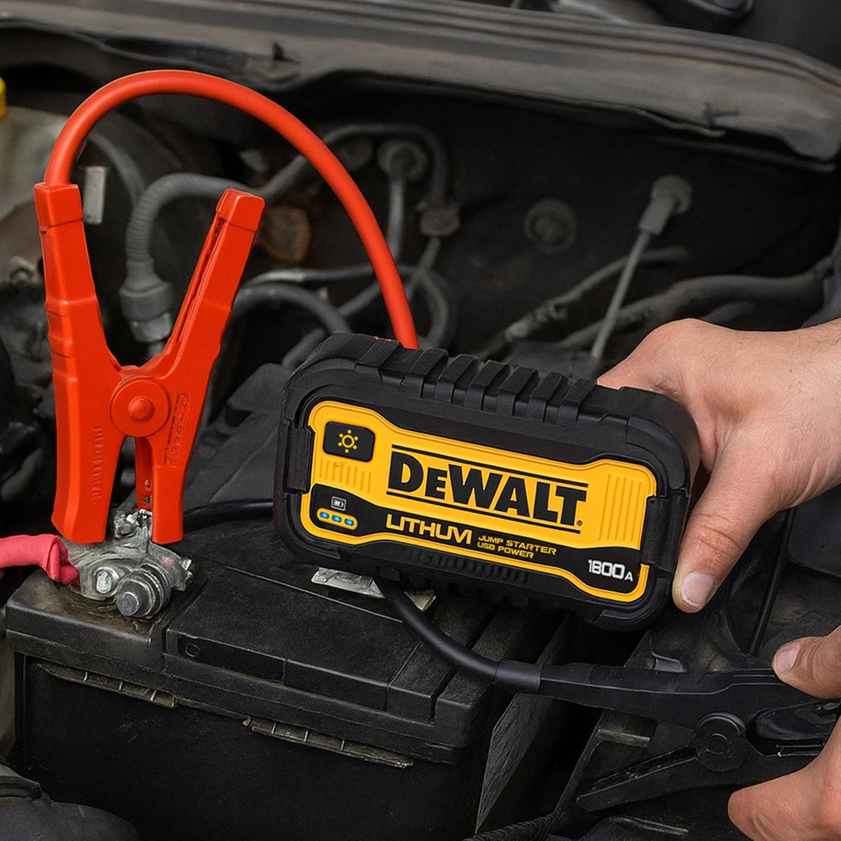 DEWALT DXAELJ18C 1800 Pico Amps Jump Starter | Ión de litio, alimentación USB, estuche de transporte