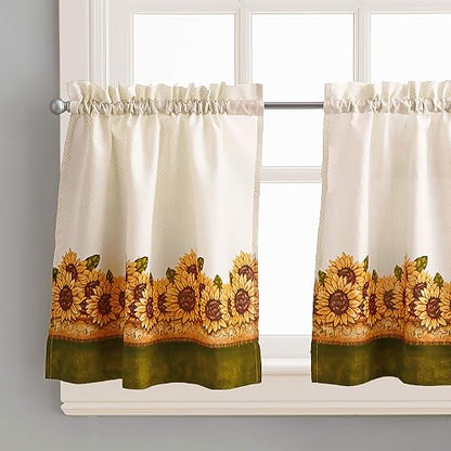 Curtainworks Cortina de Cocina con Ventana de jardín y Cenefa, Color Amarillo, Juego de Niveles de 36 Pulgadas