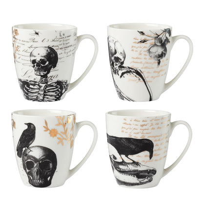 Lenox - Juego de 4 tazas clásico de Halloween, color blanco